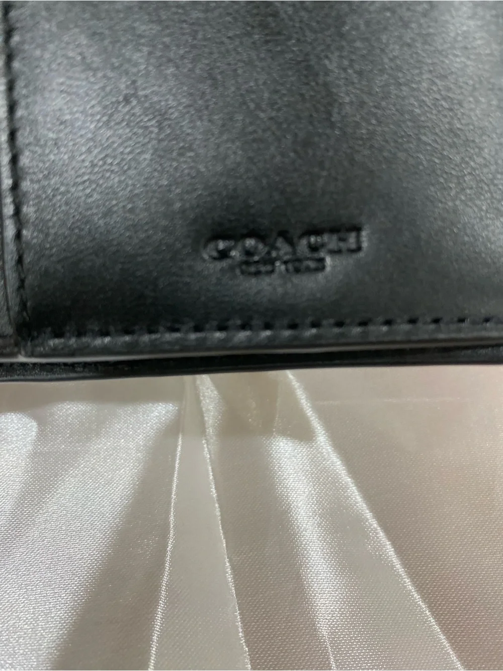Coach Black Leather Fold Wallet